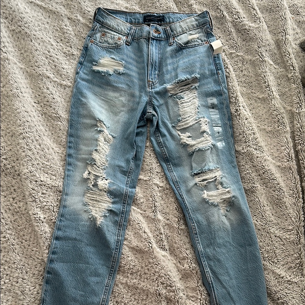 Aeropostale Light Blue Distressed Boyfriend Jeans